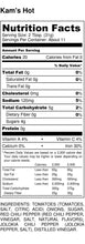Load image into Gallery viewer, nutritional_label_hot_chili_sauce
